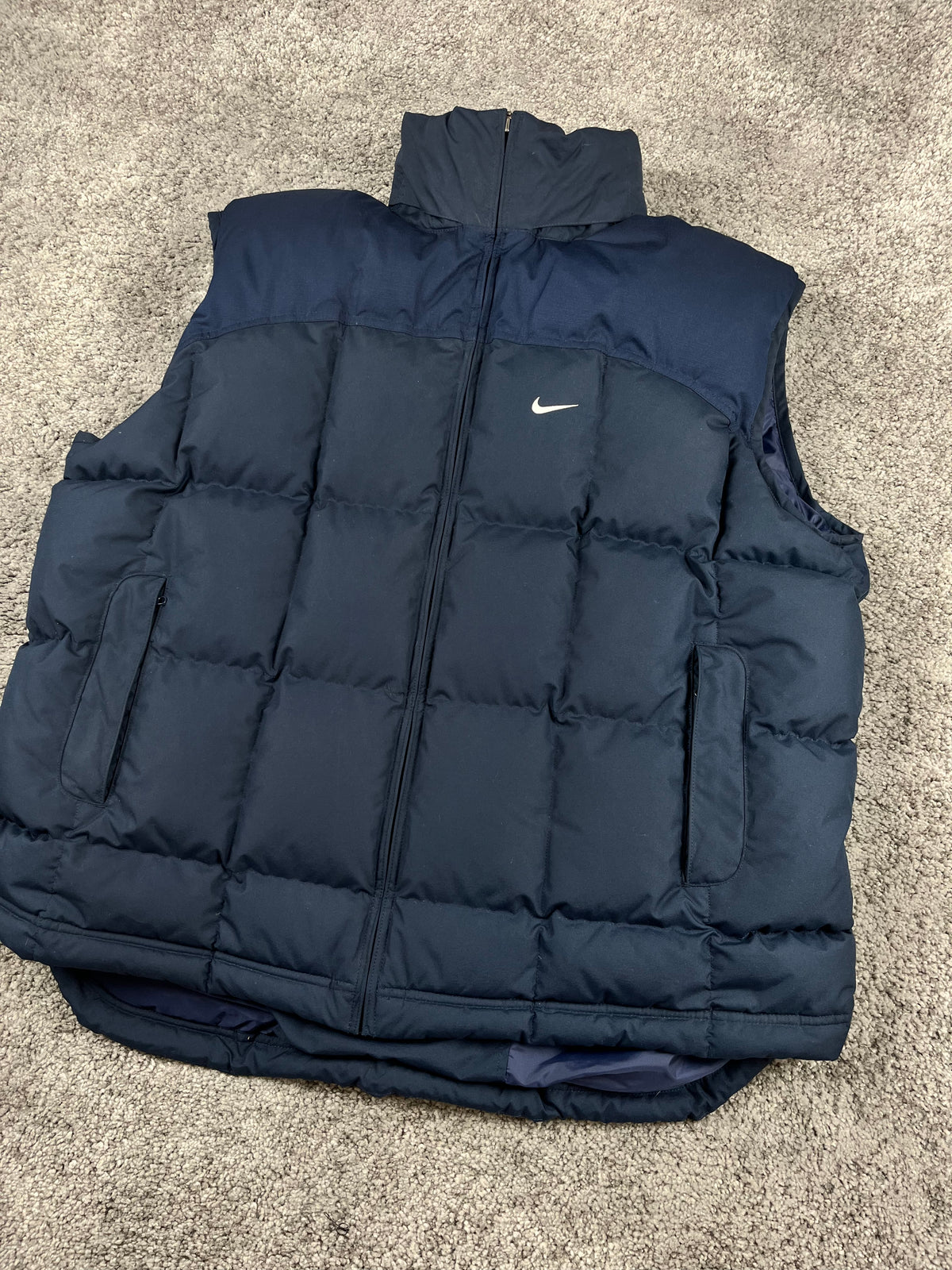 Chaleco acolchado Nike vintage años 2000 "Azul marino/Azul" (XXL)