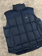 Gilet matelassé Nike vintage années 2000 "Bleu marine/Bleu" (XXL)