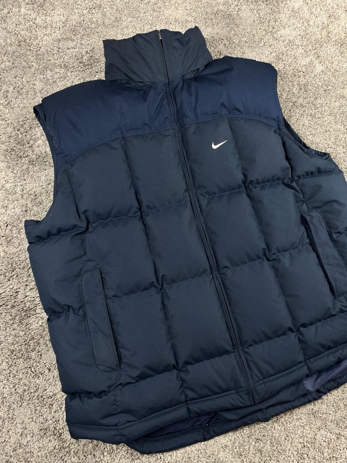 Chaleco acolchado Nike vintage años 2000 "Azul marino/Azul" (XXL)