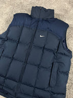 Gilet matelassé Nike vintage années 2000 "Bleu marine/Bleu" (XXL)
