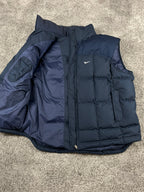 Gilet matelassé Nike vintage années 2000 "Bleu marine/Bleu" (XXL)