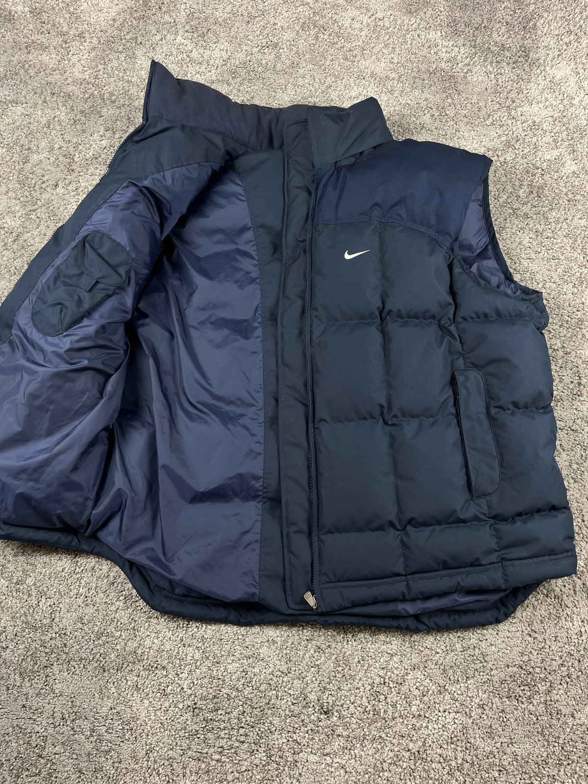 Gilet matelassé Nike vintage années 2000 "Bleu marine/Bleu" (XXL)