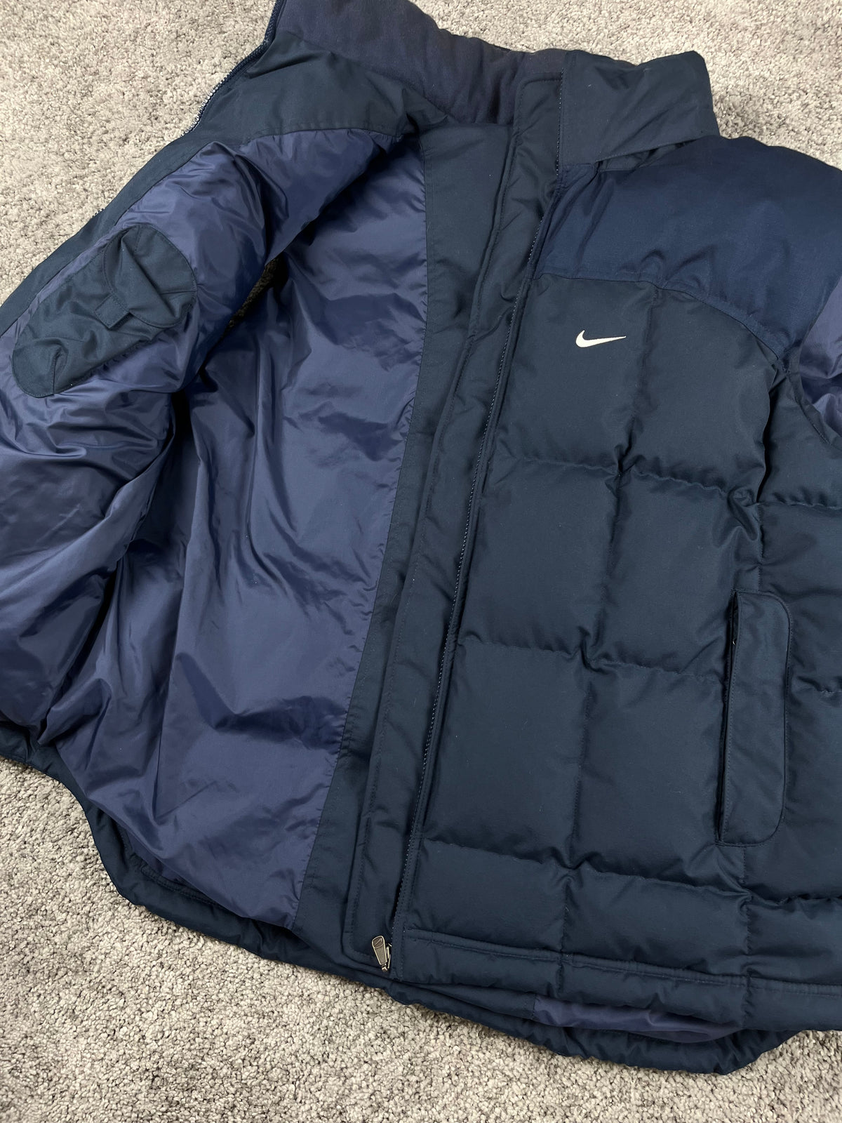 Gilet matelassé Nike vintage années 2000 "Bleu marine/Bleu" (XXL)