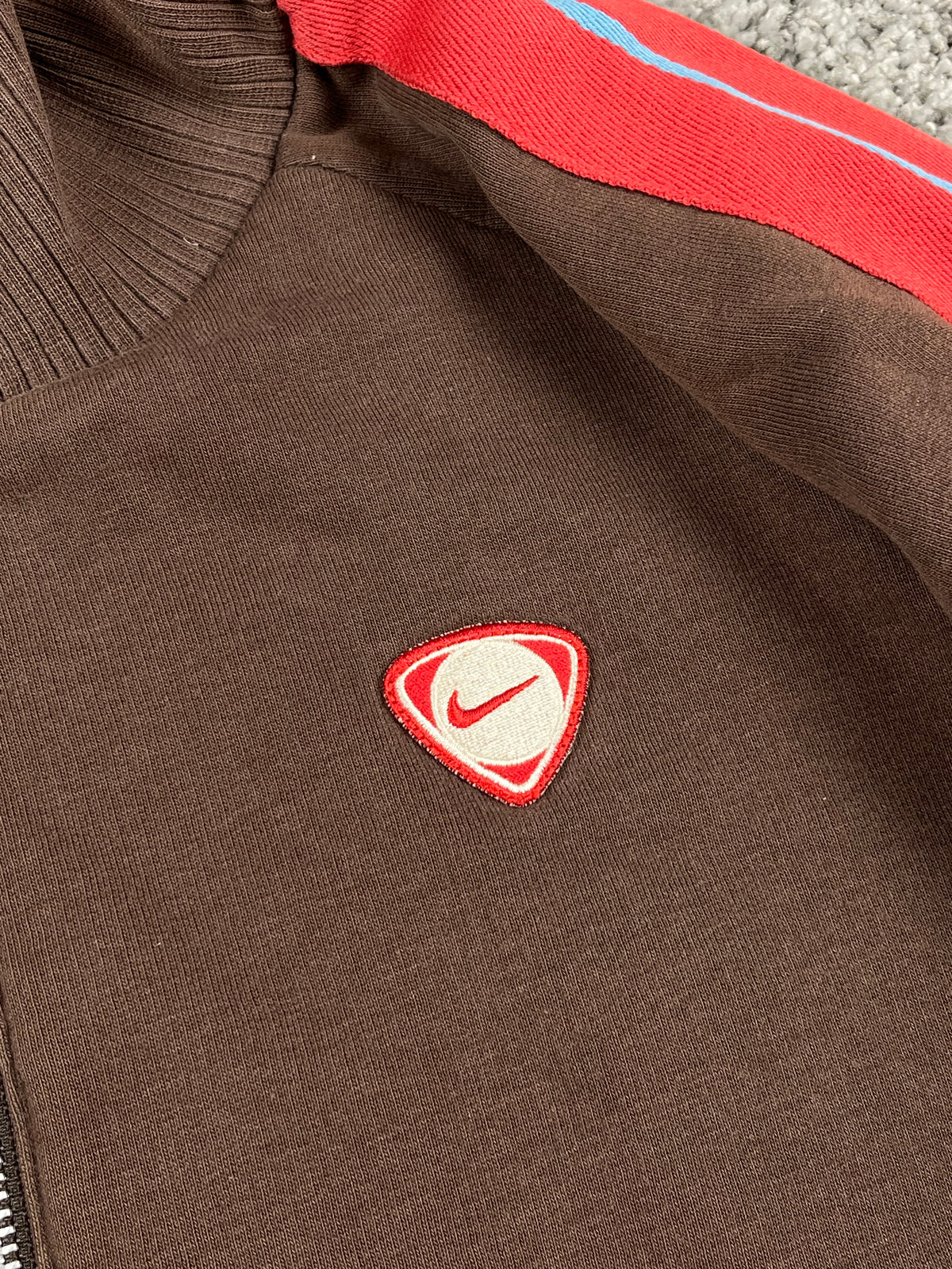 Veste de survêtement Nike vintage années 2000 "Marron/Rouge" (L)