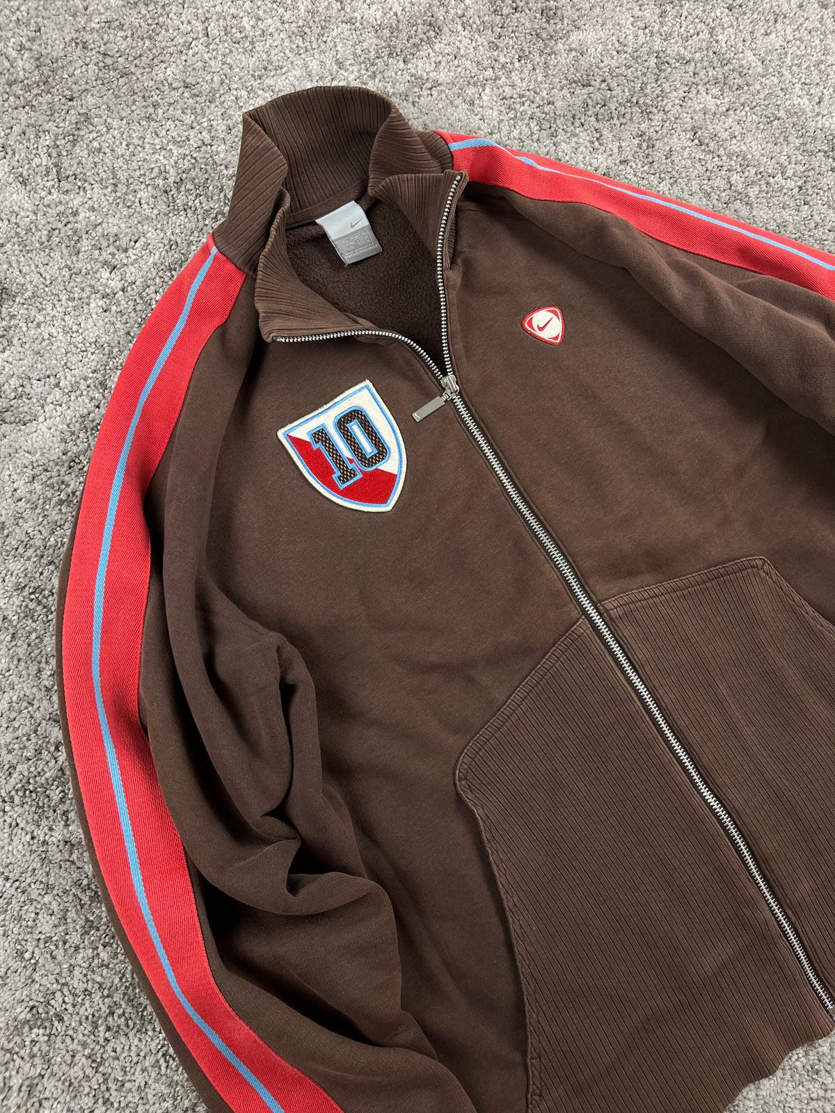 Veste de survêtement Nike vintage années 2000 "Marron/Rouge" (L)