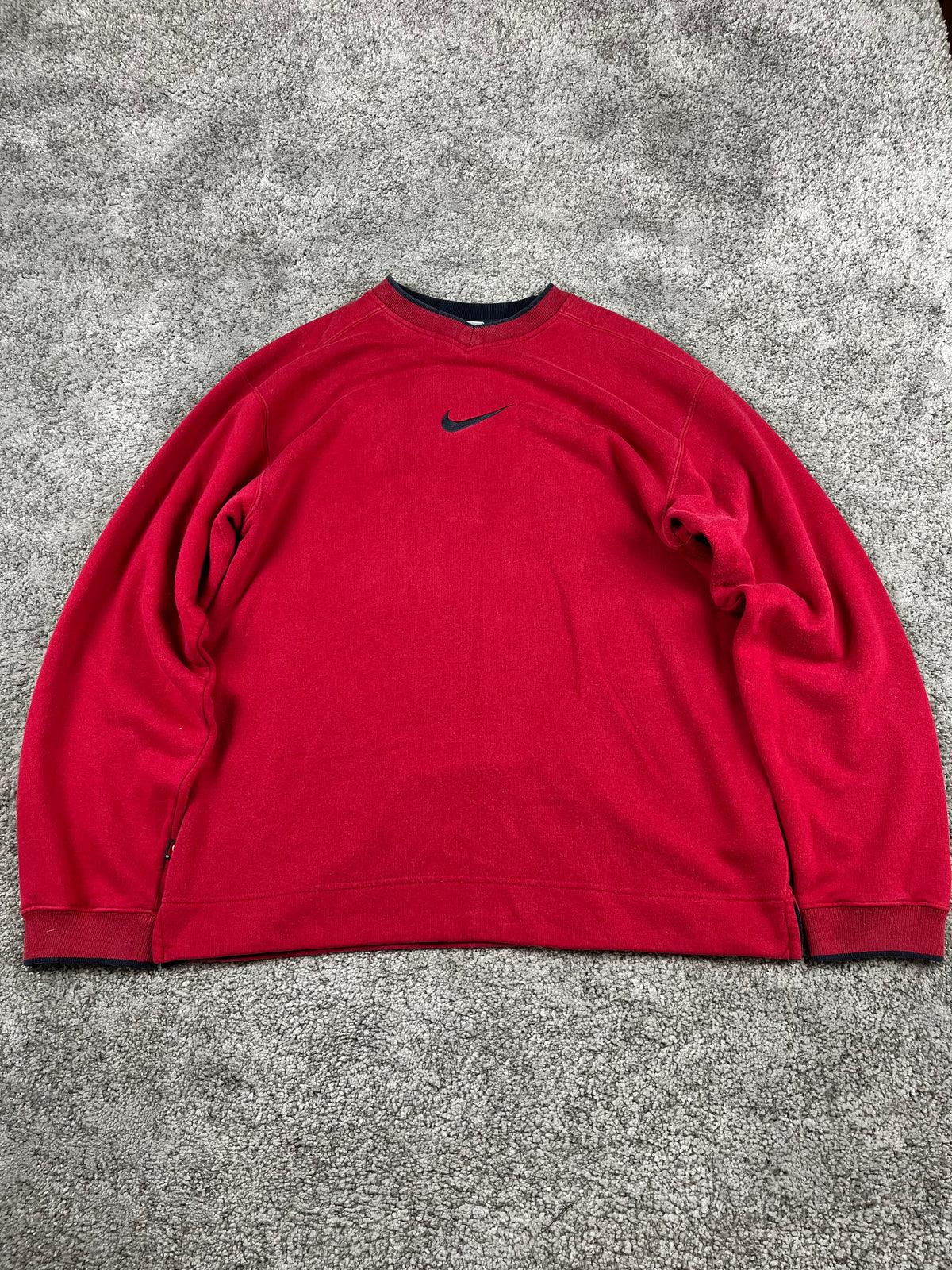 Nike Hoodie Vintage 2000s "Red/Black" (XL)