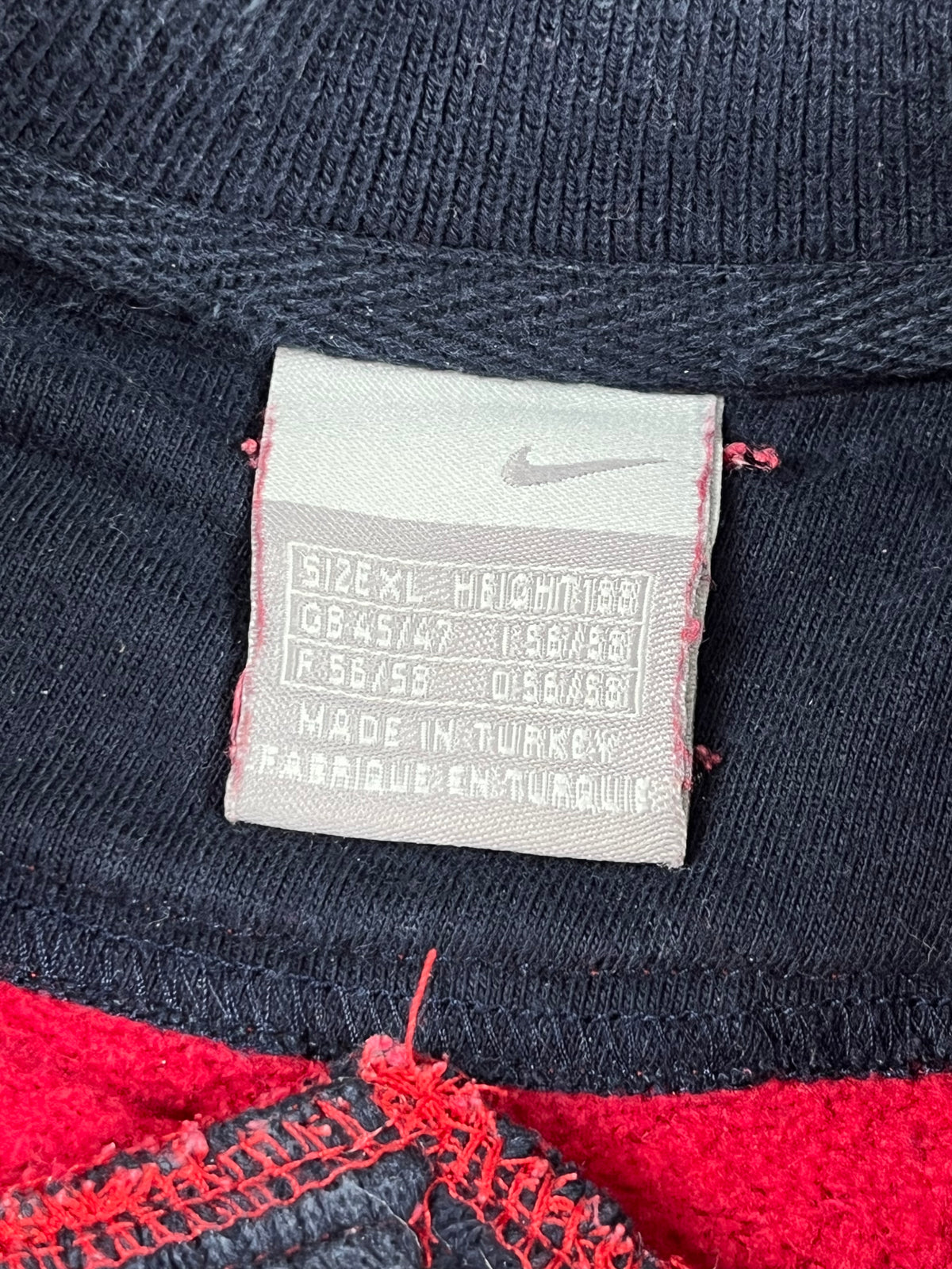 Sudadera con capucha Nike vintage años 2000 "Rojo/Negro" (XL)