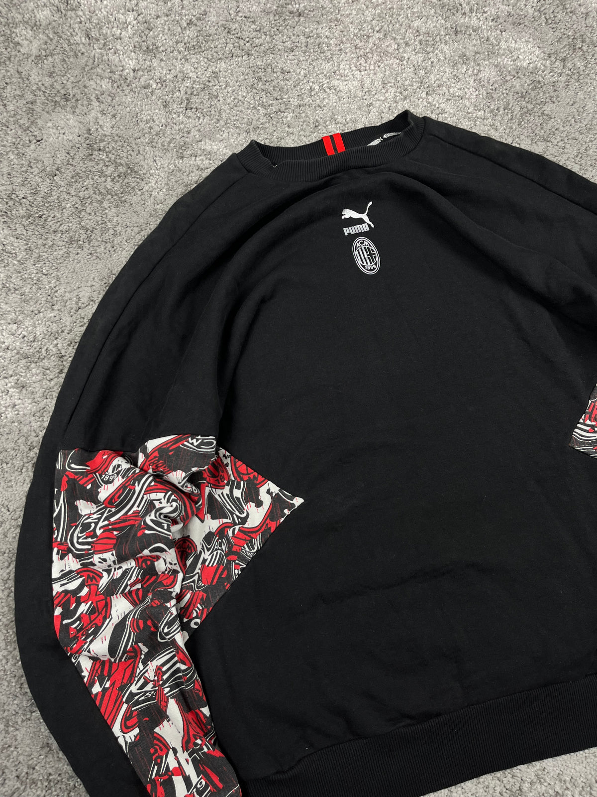 Puma X AC Milan Sweatshirt Vintage "Black/White/Red" (L)