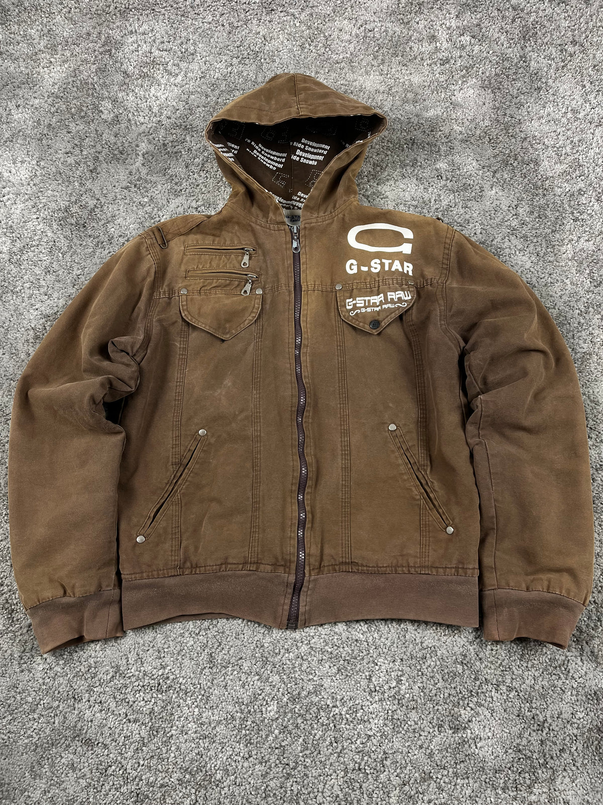 G-Star Vintage Padded Denim Work Jacket "Washed Brown" (S)
