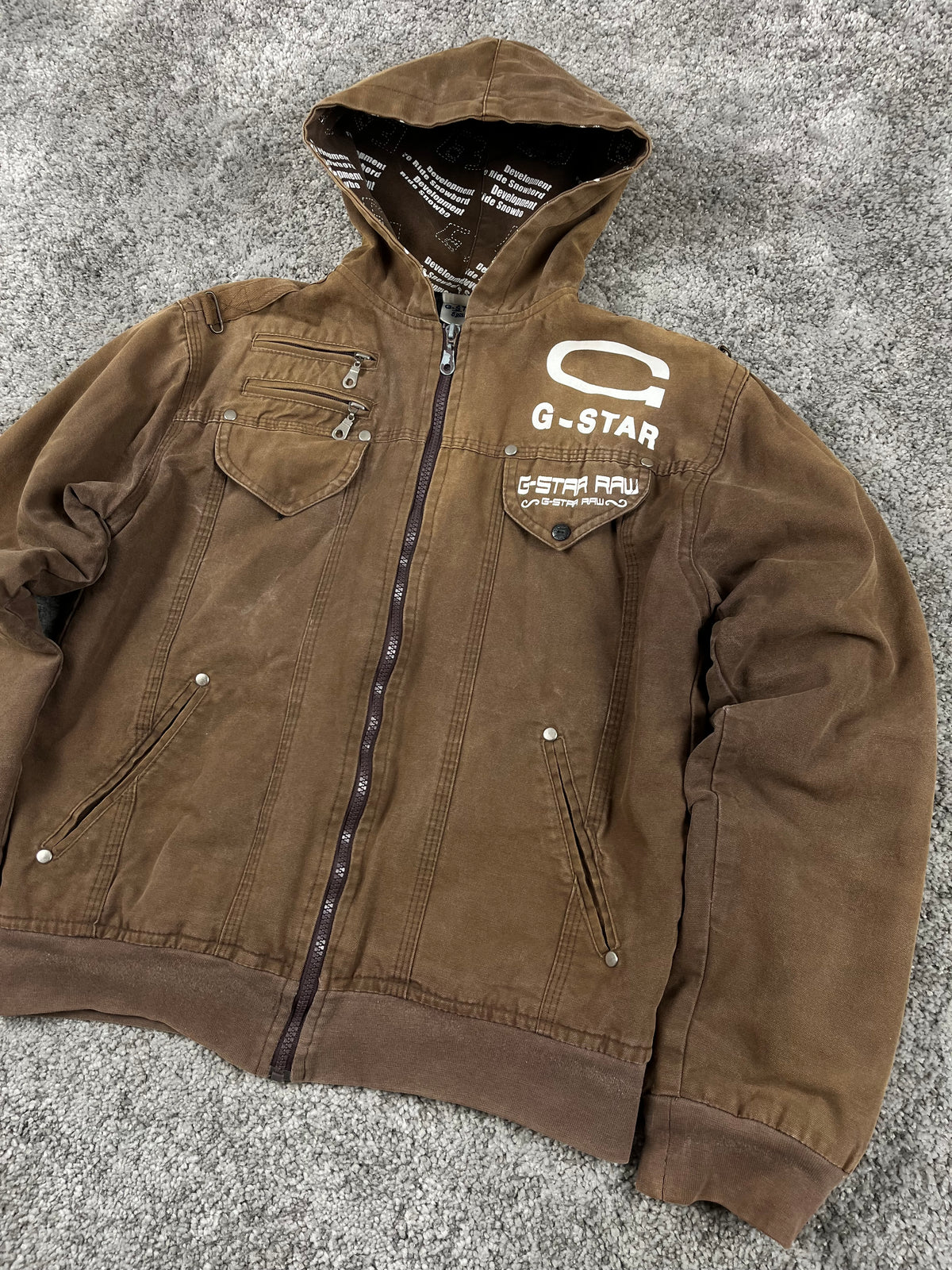G-Star Vintage Padded Denim Work Jacket "Washed Brown" (S)