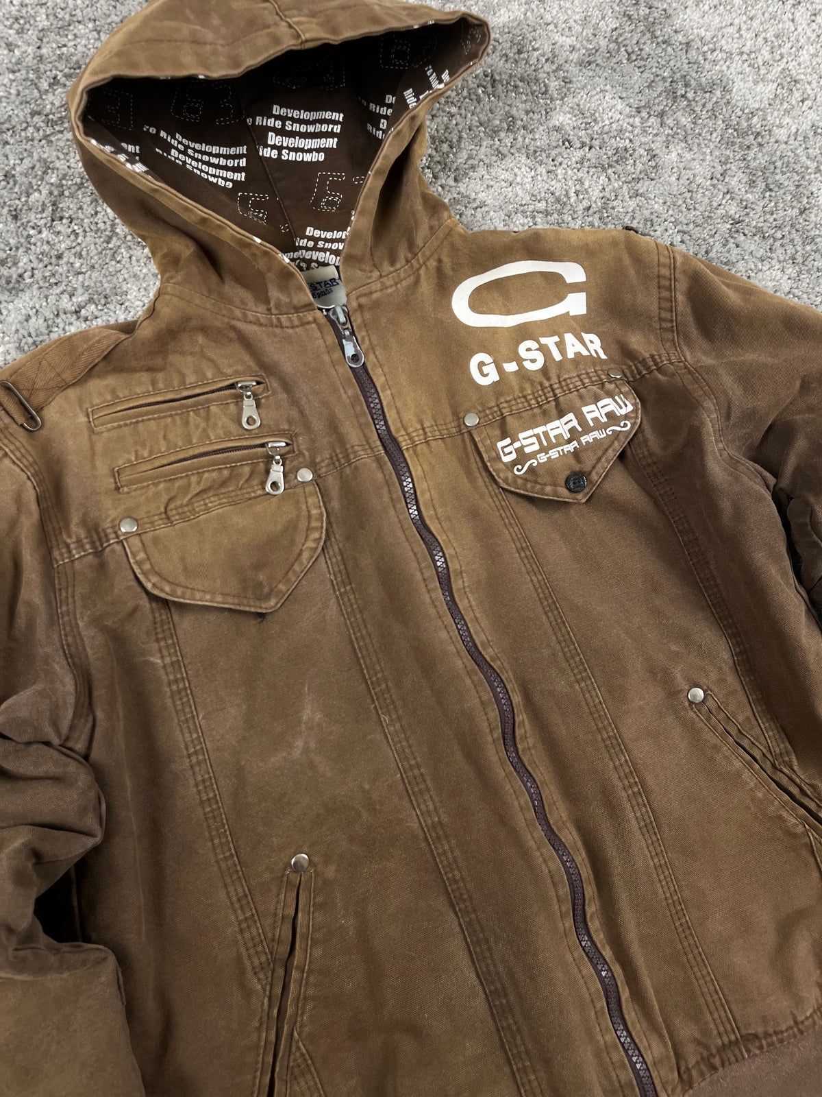 G-Star Vintage Padded Denim Work Jacket "Washed Brown" (S)