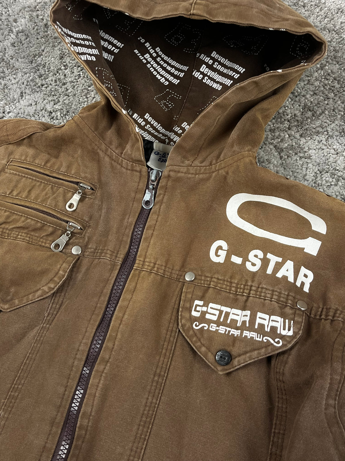 G-Star Vintage Padded Denim Work Jacket "Washed Brown" (S)