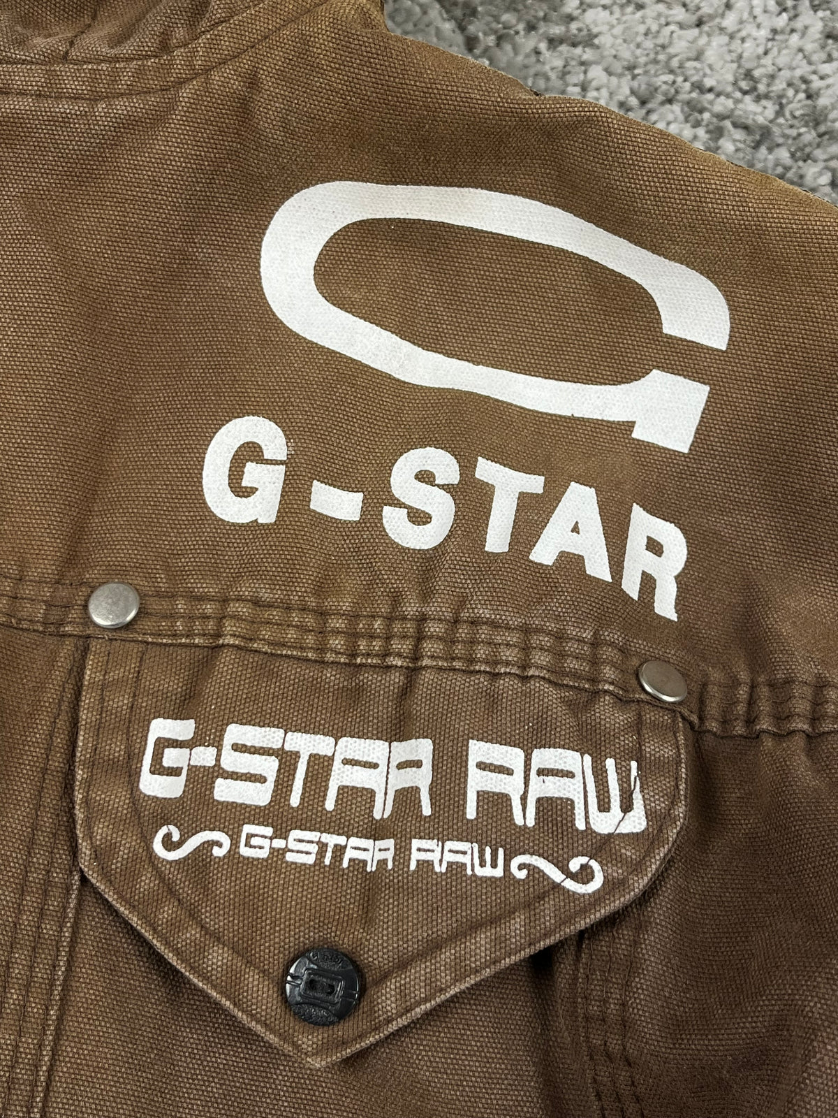 G-Star Vintage Padded Denim Work Jacket "Washed Brown" (S)