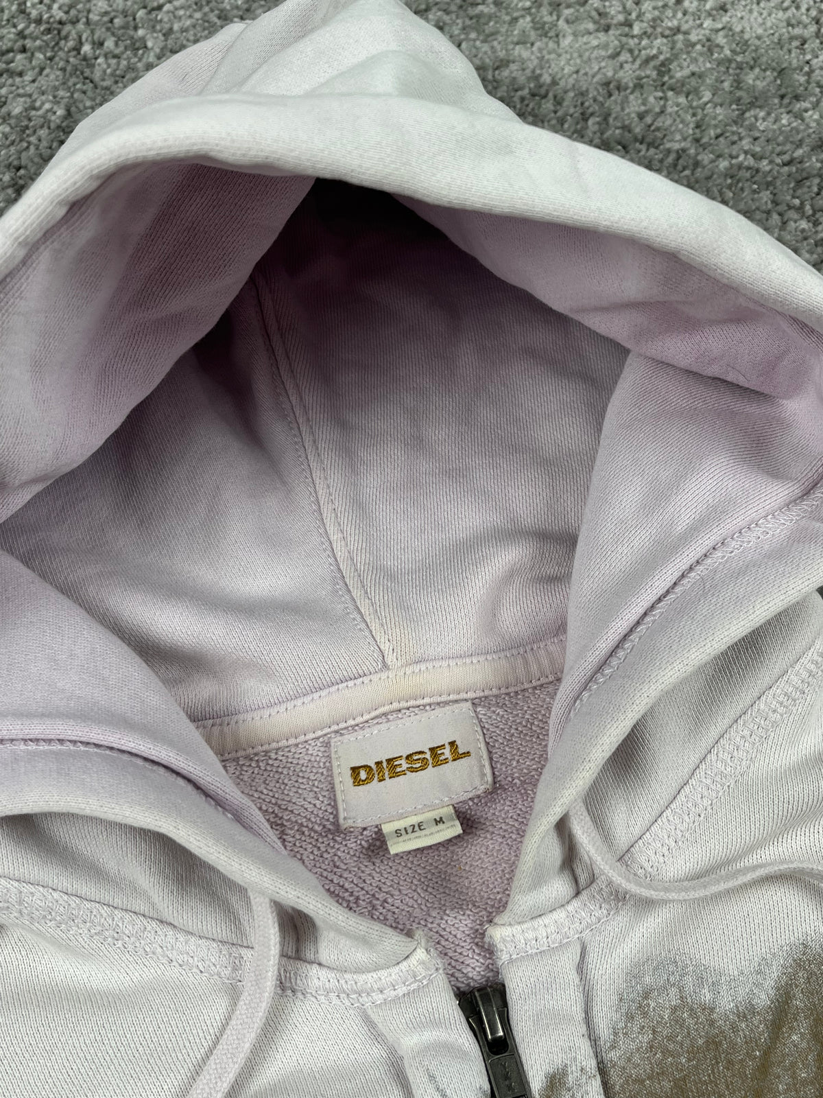 Diesel Graphic Logo flame effect Hoodie "Washed Pink" (M)