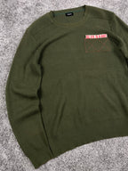 Diesel Vintage Knit Sweater "Olive Green" Number Logo (L)