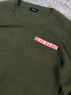 Diesel Vintage Knit Sweater "Olive Green" Number Logo (L)