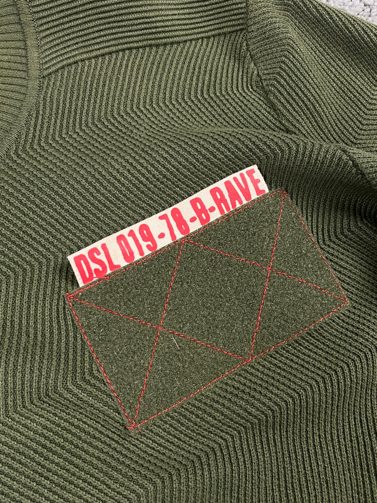 Diesel Vintage Knit Sweater "Olive Green" Number Logo (L)