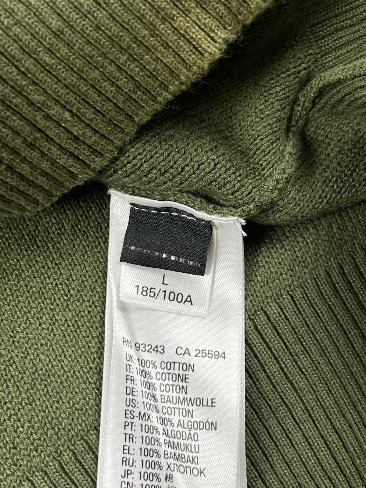 Diesel Vintage Knit Sweater "Olive Green" Number Logo (L)