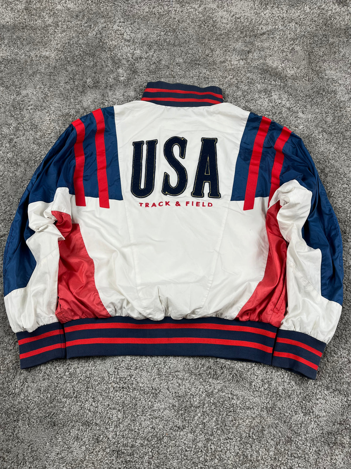 Nike Track Jacket Vintage 80S Made in USA "White/Blue/Red" (L)