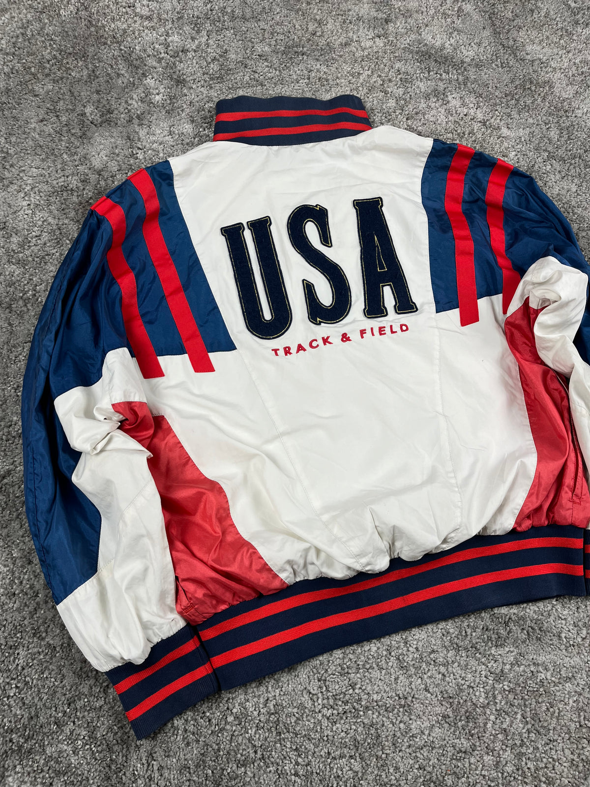 Nike Track Jacket Vintage 80S Made in USA "White/Blue/Red" (L)