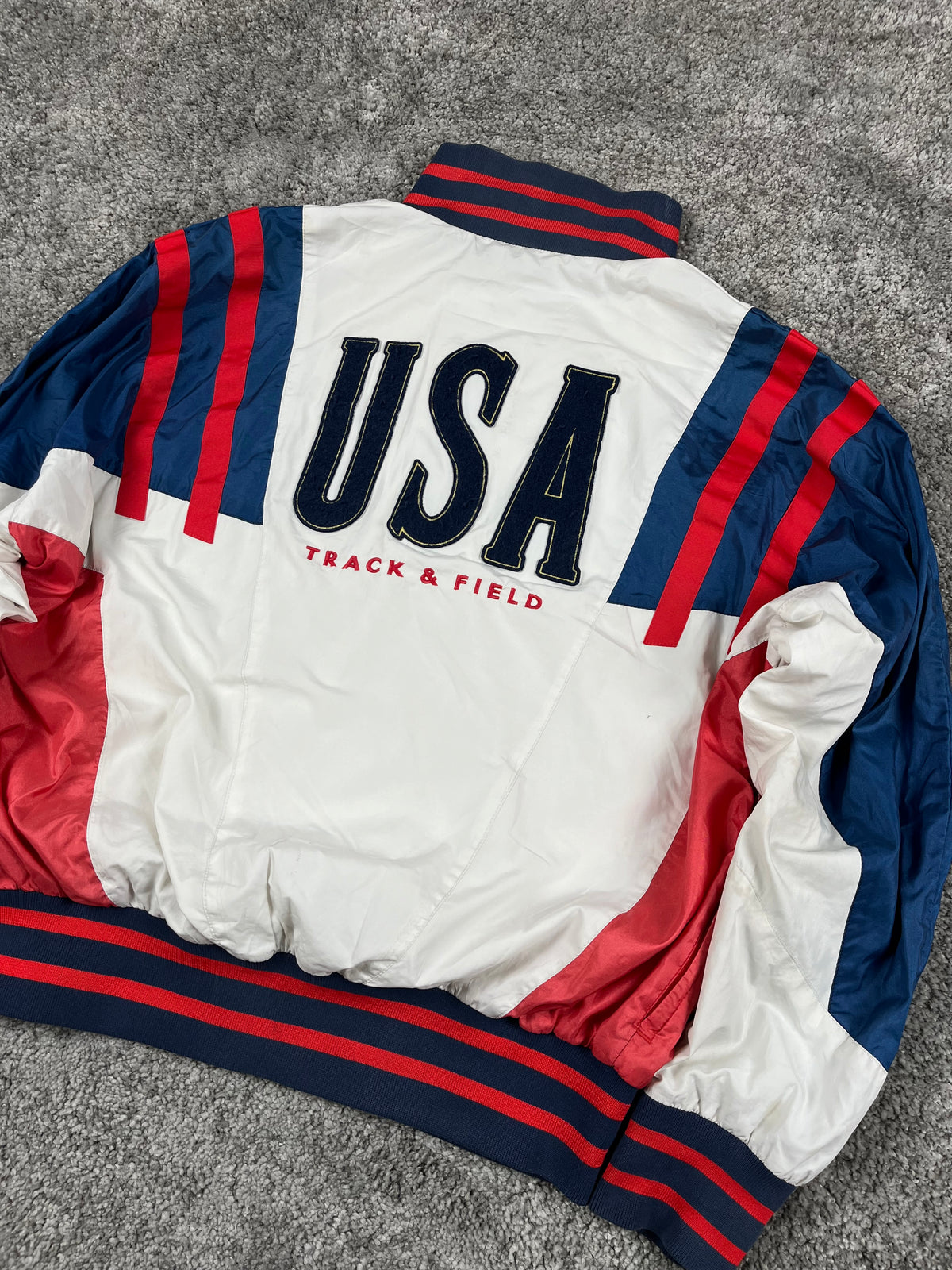 Nike Track Jacket Vintage 80S Made in USA "White/Blue/Red" (L)