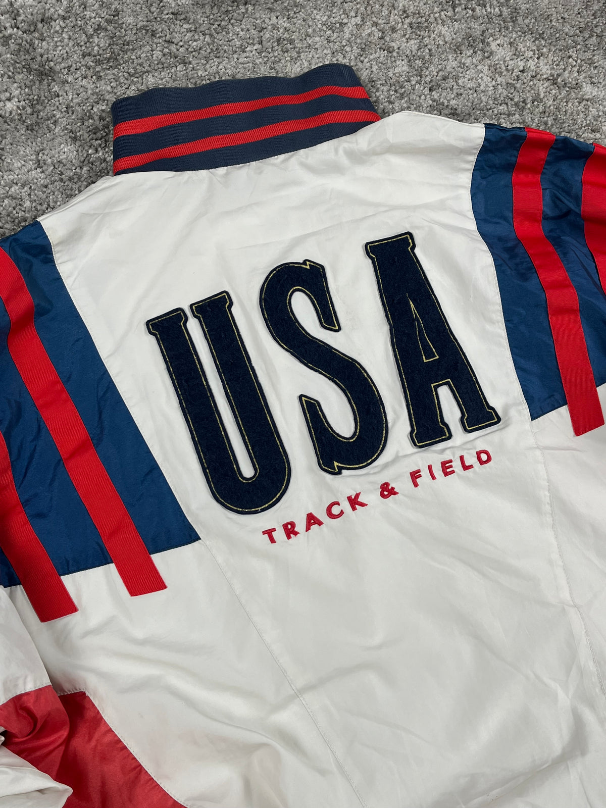 Nike Track Jacket Vintage 80S Made in USA "White/Blue/Red" (L)