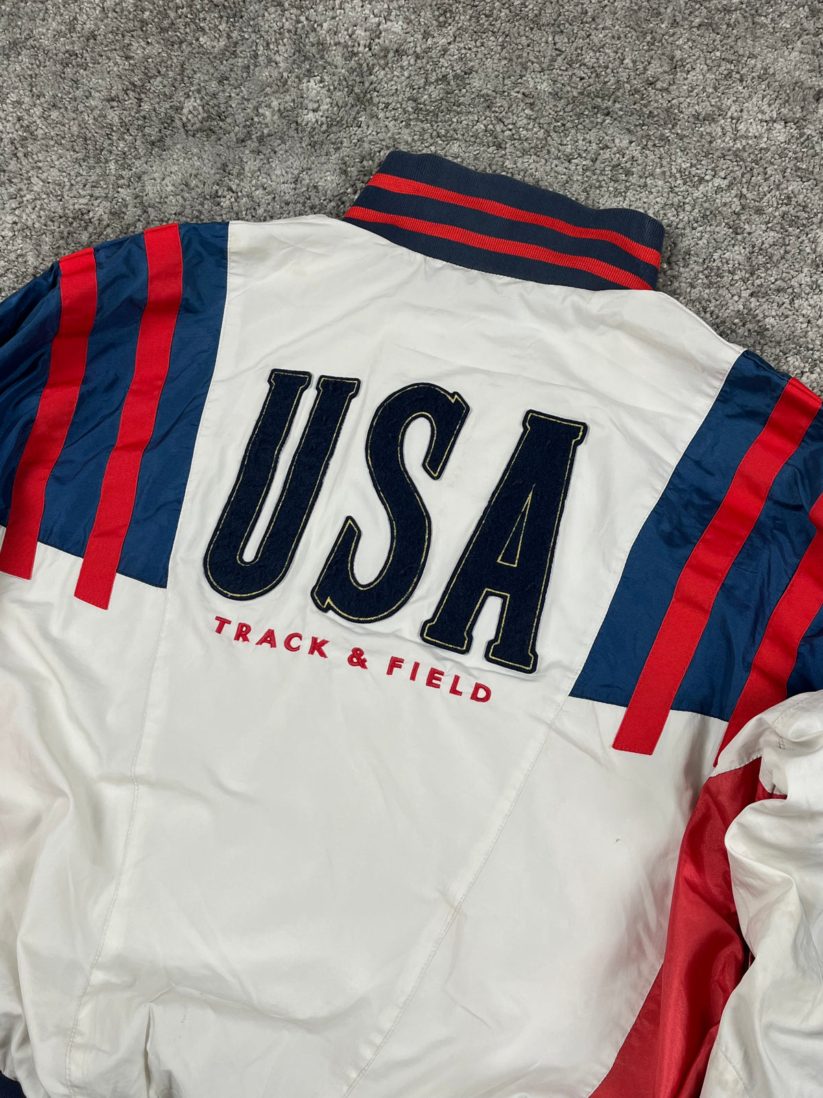 Nike Track Jacket Vintage 80S Made in USA "White/Blue/Red" (L)