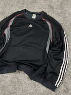 Adidas Crewneck Sweatshirt Vintage Y2K 2000S "Black/Grey/Red" (XXL)