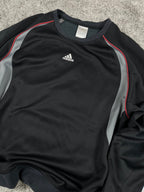 Adidas Crewneck Sweatshirt Vintage Y2K 2000S "Black/Grey/Red" (XXL)