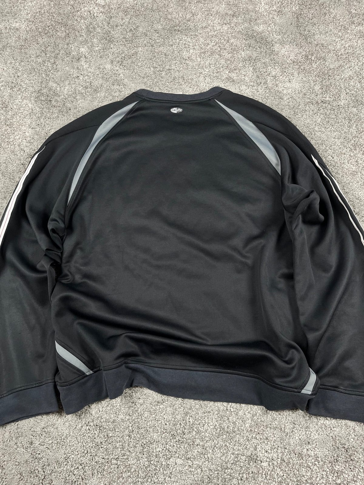 Adidas Crewneck Sweatshirt Vintage Y2K 2000S "Black/Grey/Red" (XXL)