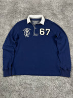 Polo Ralph Lauren Rugby Shirt 67 Vintage Y2K 2000S "Navy/White" (S)