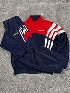 Adidas Tracksuit Vintage Y2K 80s "Navy/Red/White" (L)