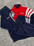 Adidas Tracksuit Vintage Y2K 80s "Navy/Red/White" (L)