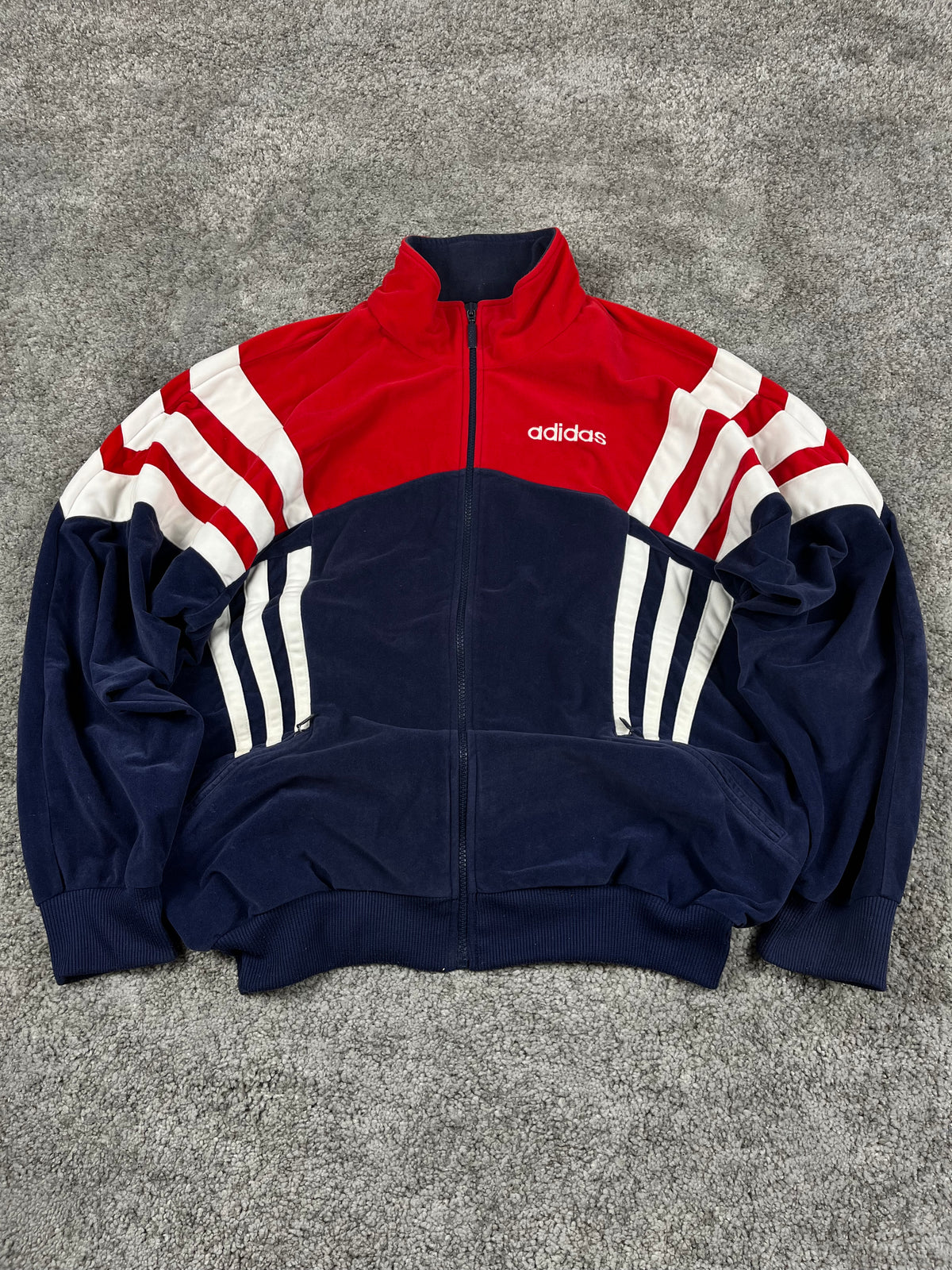 Adidas Tracksuit Vintage Y2K 80s "Navy/Red/White" (L)