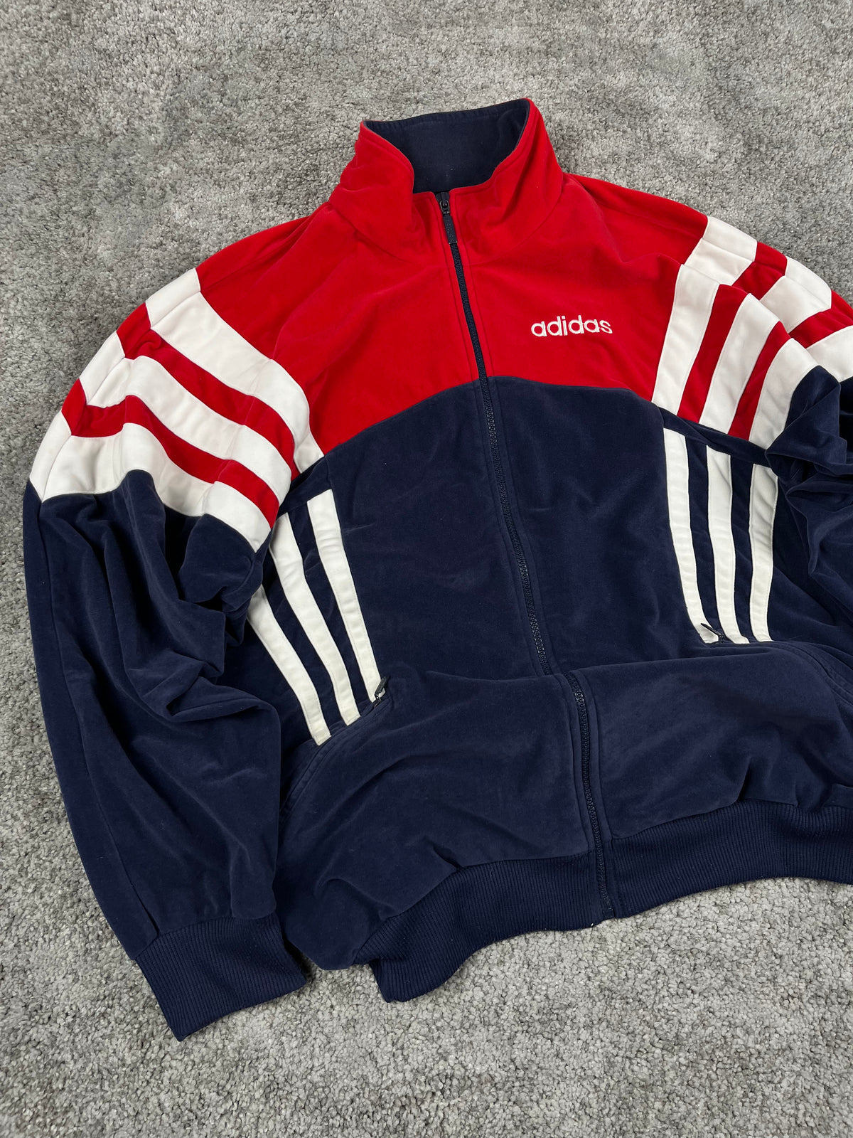 Adidas Tracksuit Vintage Y2K 80s "Navy/Red/White" (L)