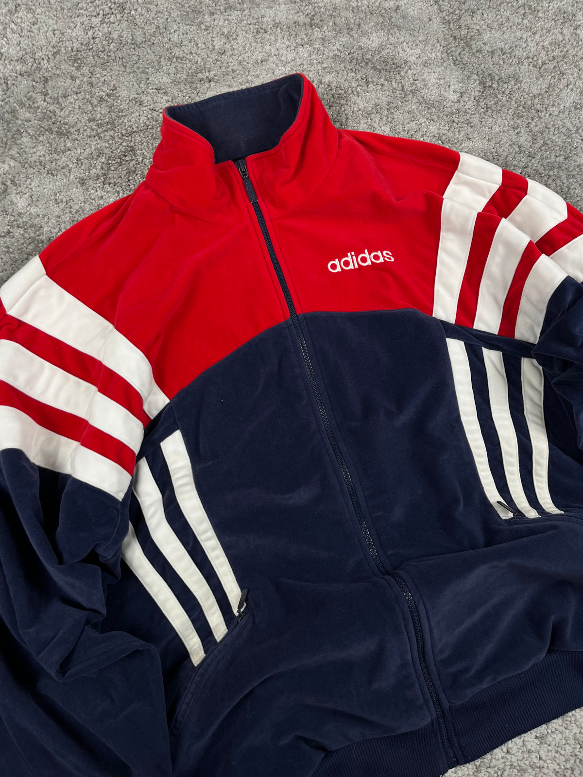 Adidas Tracksuit Vintage Y2K 80s "Navy/Red/White" (L)