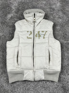 G-Star Puffer Vest Vintage Y2K 2000S "White/Beige" (M)