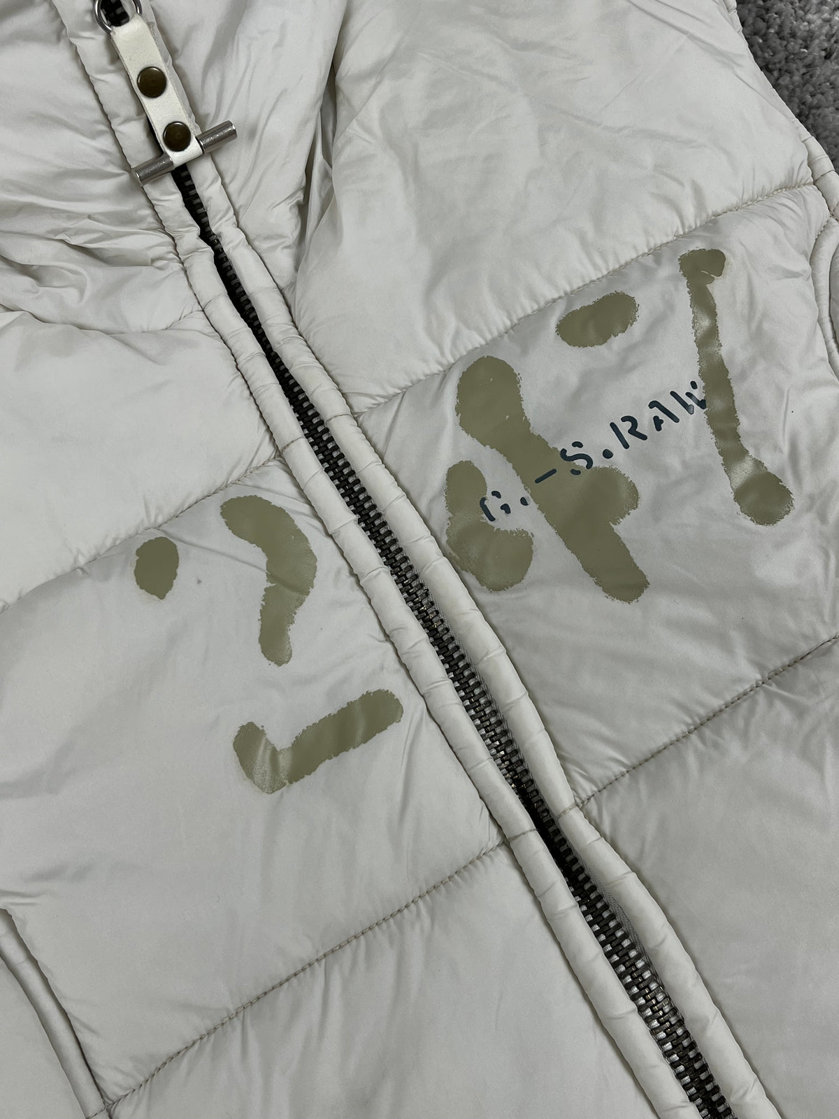 G-Star Puffer Vest Vintage Y2K 2000S "White/Beige" (M)