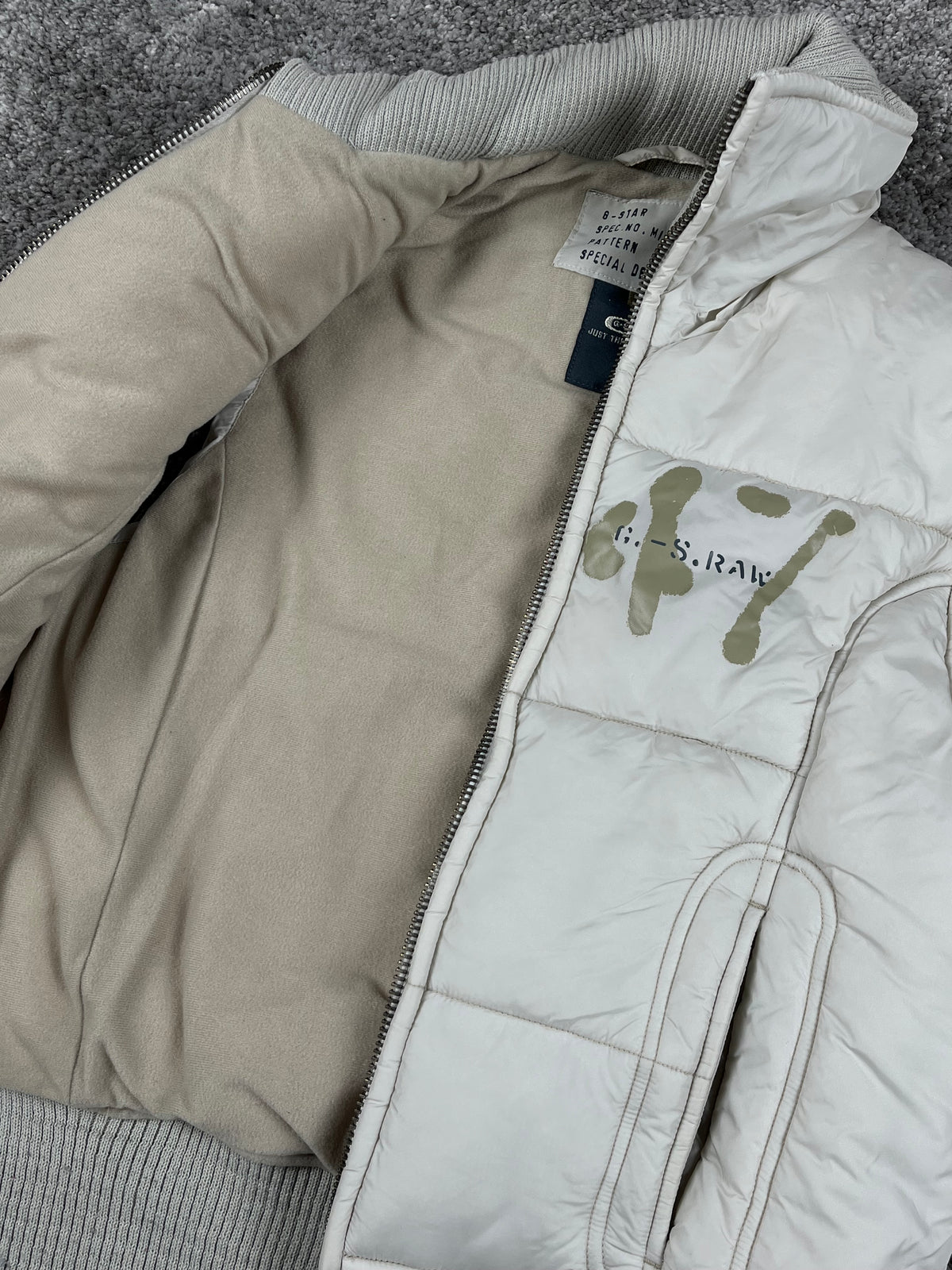 G-Star Puffer Vest Vintage Y2K 2000S "White/Beige" (M)