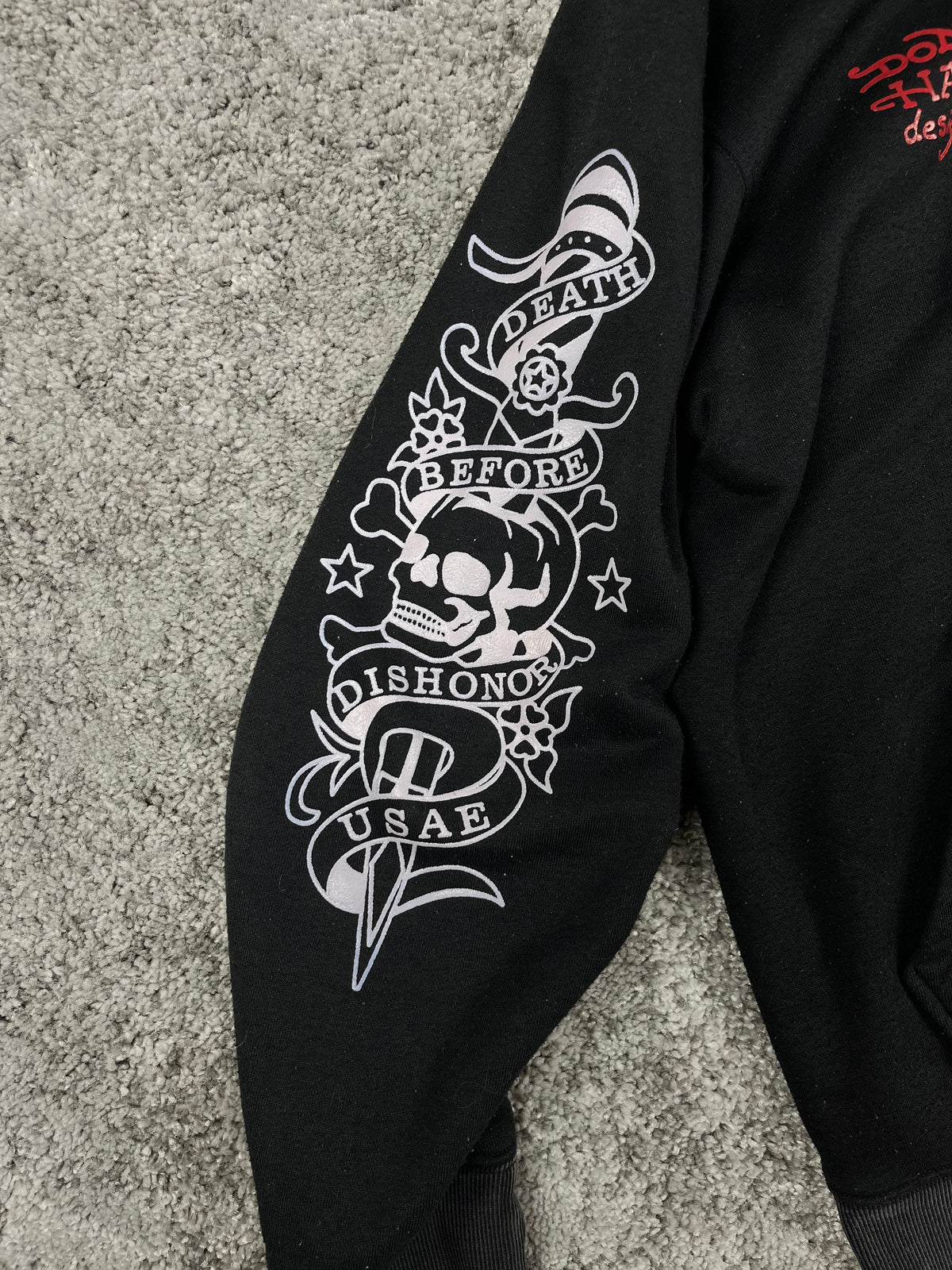 Ed Hardy by Christian Audigier Graphic Sweatshirt Vintage Y2K 2000S "Black" (M)