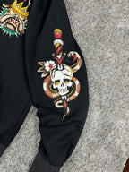 Ed Hardy by Christian Audigier Graphic Sweatshirt Vintage Y2K 2000S "Black" (M)