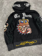 Ed Hardy by Christian Audigier Graphic Sweatshirt Vintage Y2K 2000S "Black" (M)
