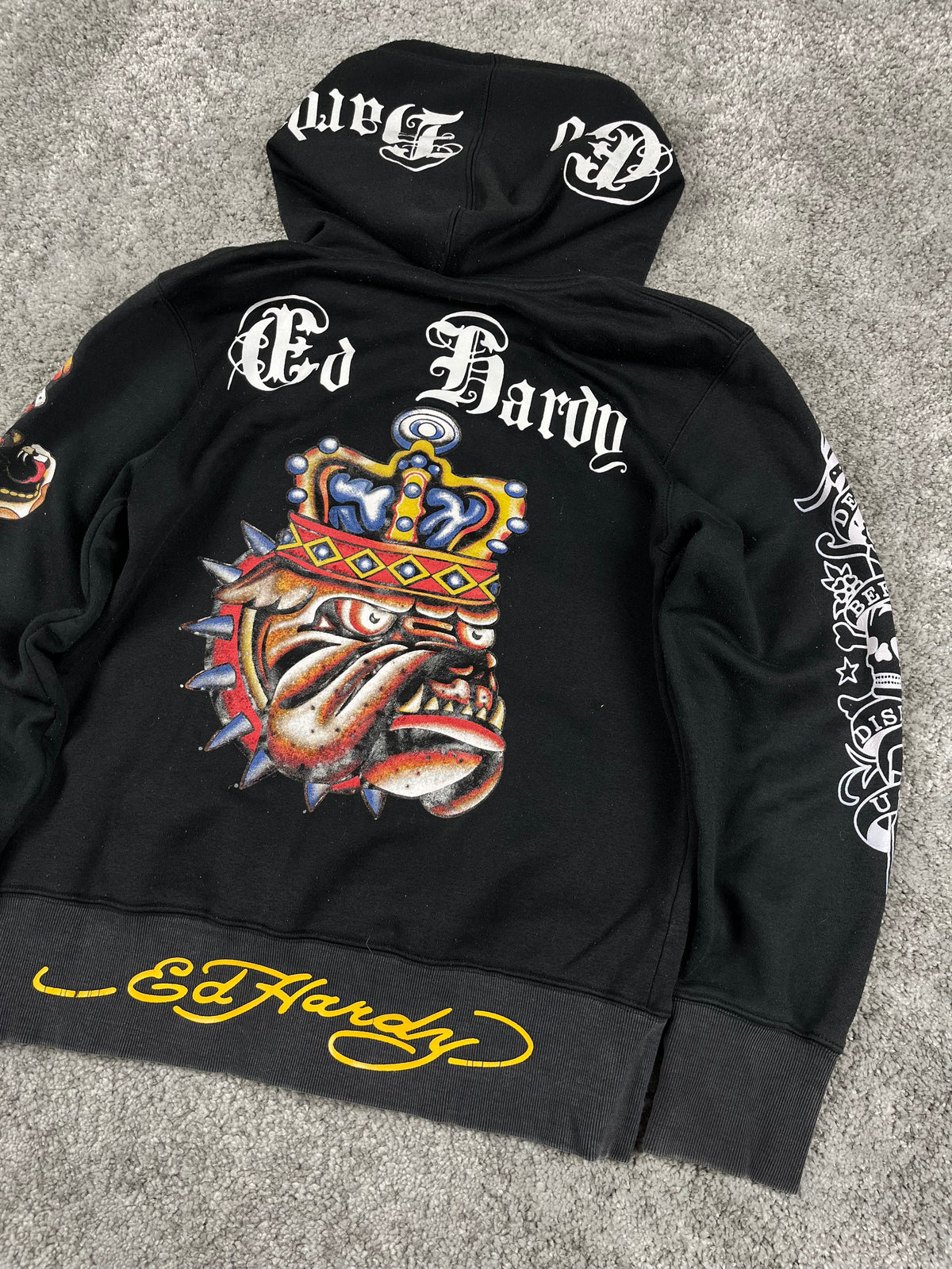 Ed Hardy by Christian Audigier Graphic Sweatshirt Vintage Y2K 2000S "Black" (M)