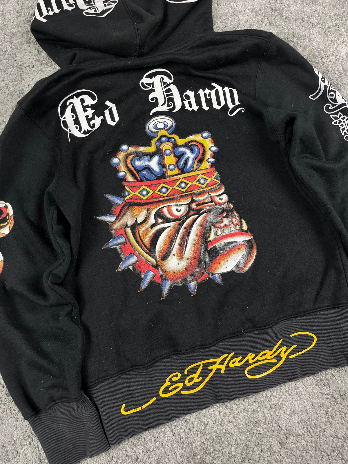Ed Hardy by Christian Audigier Graphic Sweatshirt Vintage Y2K 2000S "Black" (M)