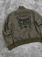 Chaqueta bomber Clockhouse vintage Y2K años 2000 «Verde oliva» (M)
