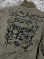 Chaqueta bomber Clockhouse vintage Y2K años 2000 «Verde oliva» (M)