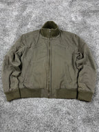Chaqueta bomber Clockhouse vintage Y2K años 2000 «Verde oliva» (M)