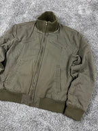 Chaqueta bomber Clockhouse vintage Y2K años 2000 «Verde oliva» (M)