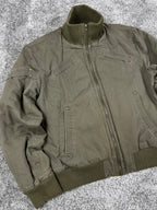 Chaqueta bomber Clockhouse vintage Y2K años 2000 «Verde oliva» (M)