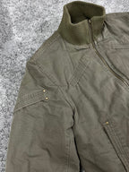 Chaqueta bomber Clockhouse vintage Y2K años 2000 «Verde oliva» (M)